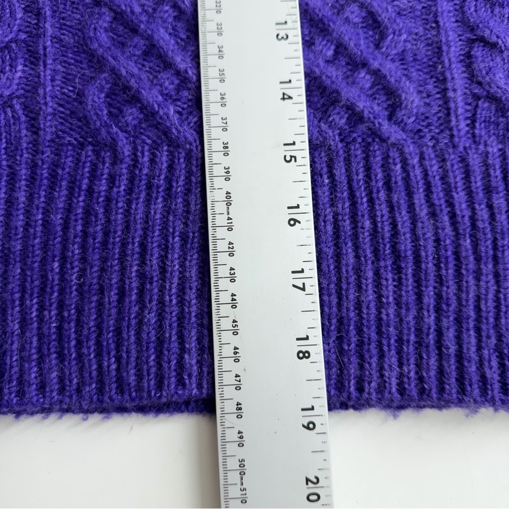 Rag & Bone Elizabeth Cable Knit Vest Purple NWT $395 Wool Sleeveless Sweater S - Picture 7 of 8